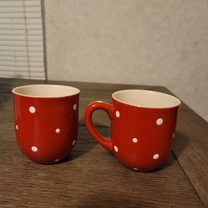 Temp-tations Red Polka Dot Mugs Set of 2